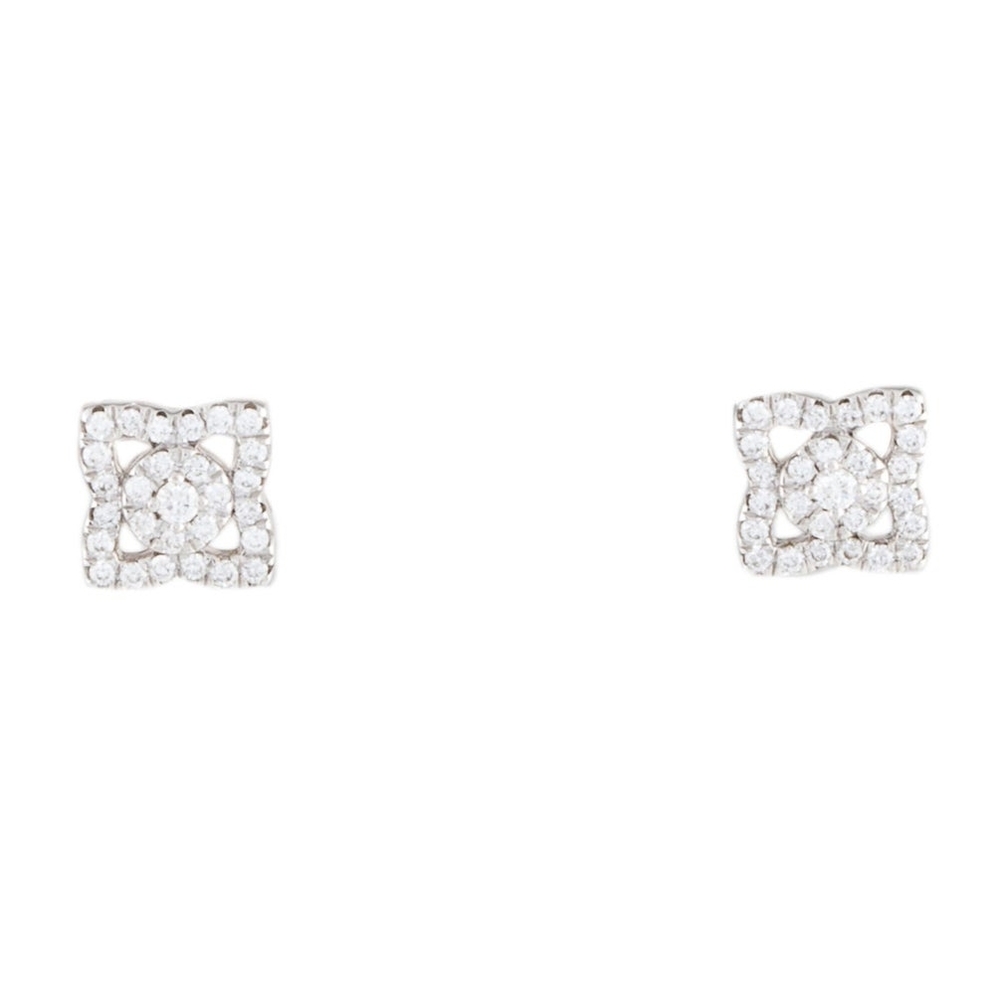 De Beers 18K Lotus Enchanted Stud Earrings